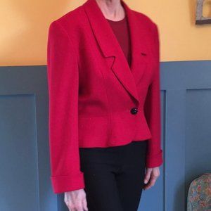 Christian Dior jacket, Red VTG 40s style Peplum, SZ Large